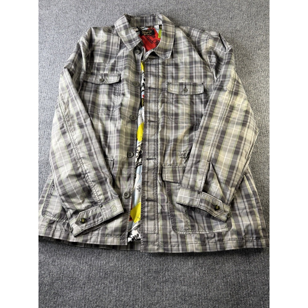 Penguin by Munsingwear Men's XL Plaid Utility Jacket Full Zip Lined